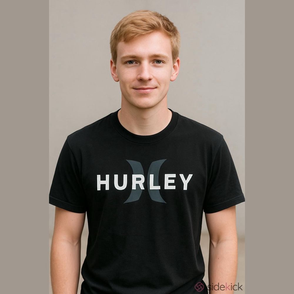 Boys Hurley Black & Grey Logo Short Sleeve Tee Shirt Size 18/20